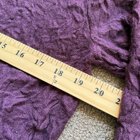 Free People Cardigan Crinkly Purple Pink Wool Silk Beaded Fairy Shrug | Sz L - Picture 14 of 16